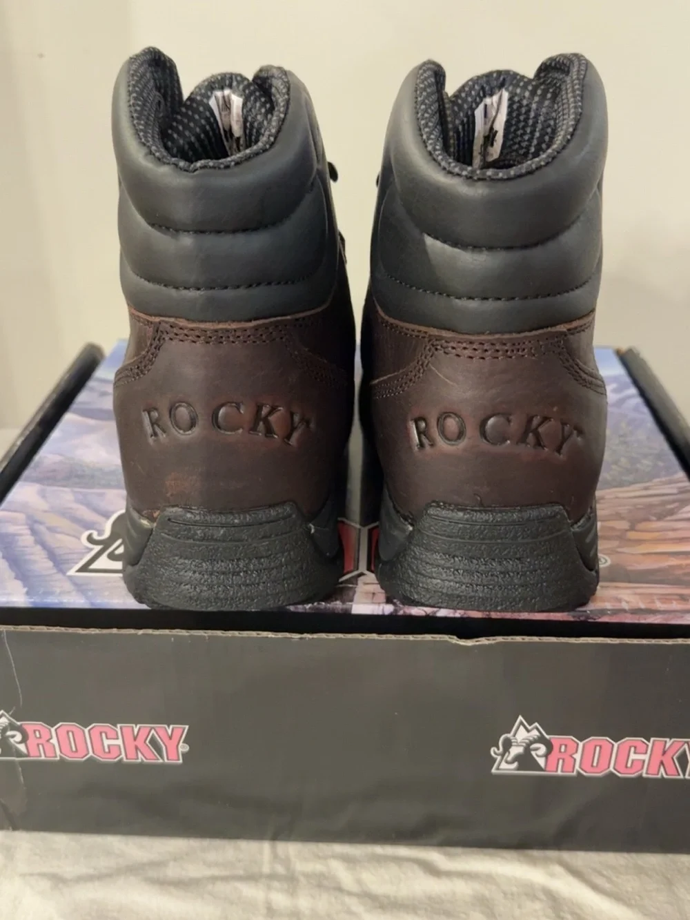 Rocky Brown Leather Steel Toe Work Boots